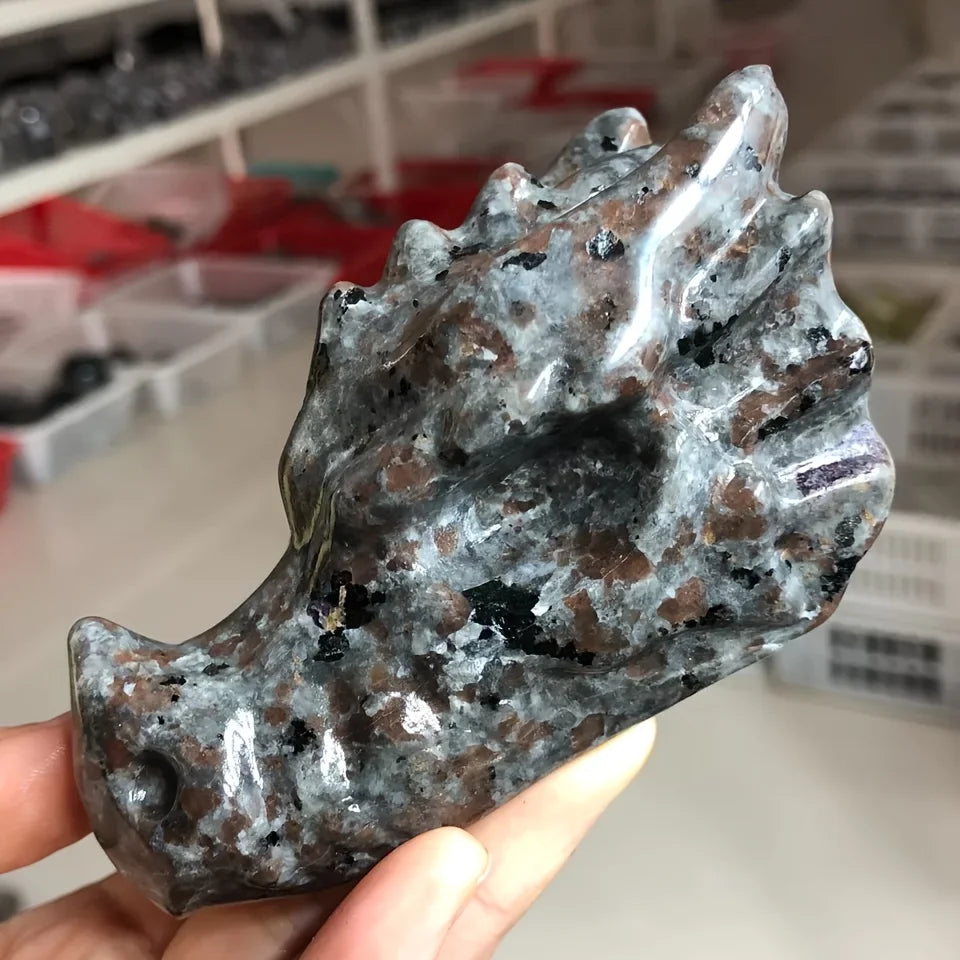 CrystalHola Yooperlite Dragon Head Decor Under UV Glow