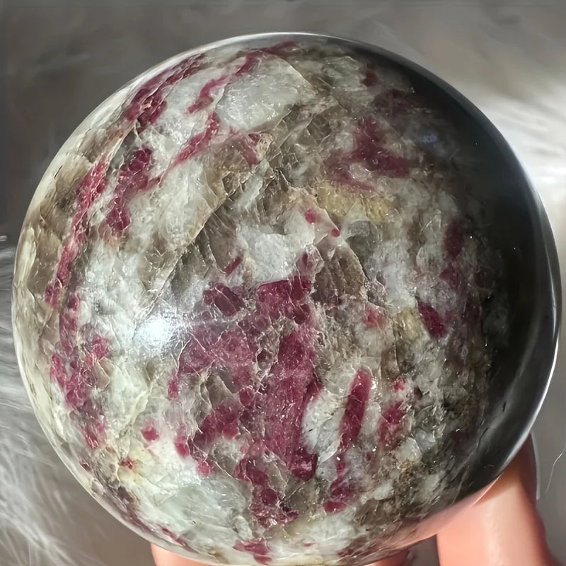 CrystalHola Plum Blossom Tourmaline Ball Crystal Gift