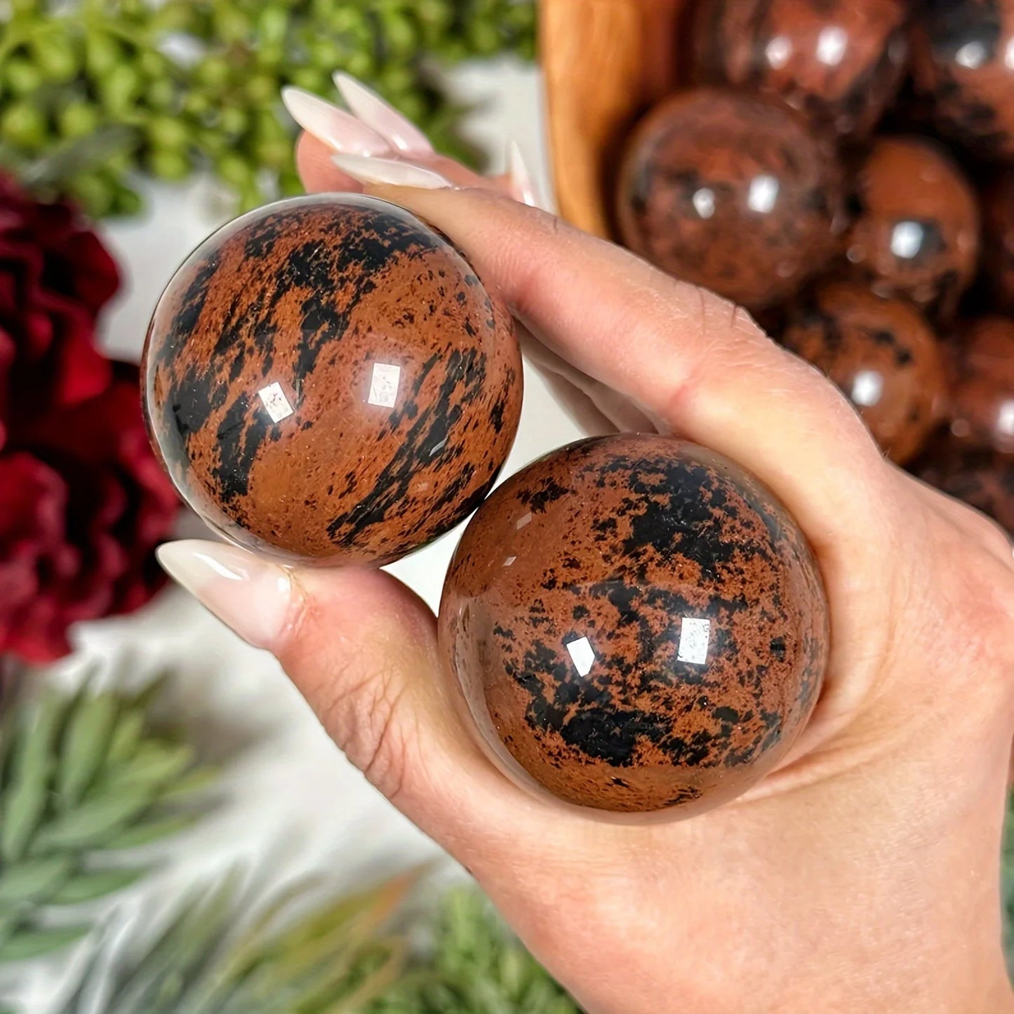 CrystalHola Obsidian Sphere Polished Crystal Display Piece