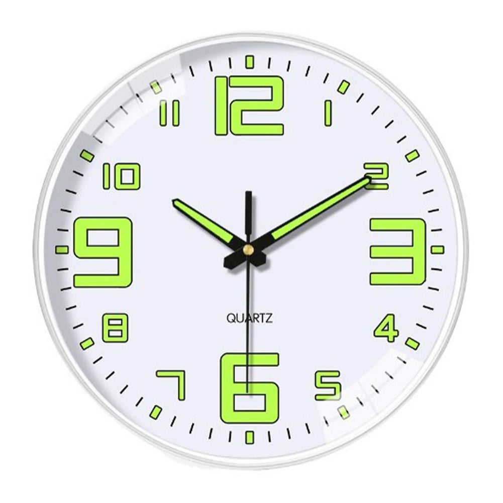 Glow Night Light Wall Clock Battery Operated Silent Modern Decor