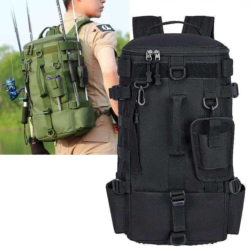 scione Tactical Fishing Backpack with Rod Holders and Gear Storage