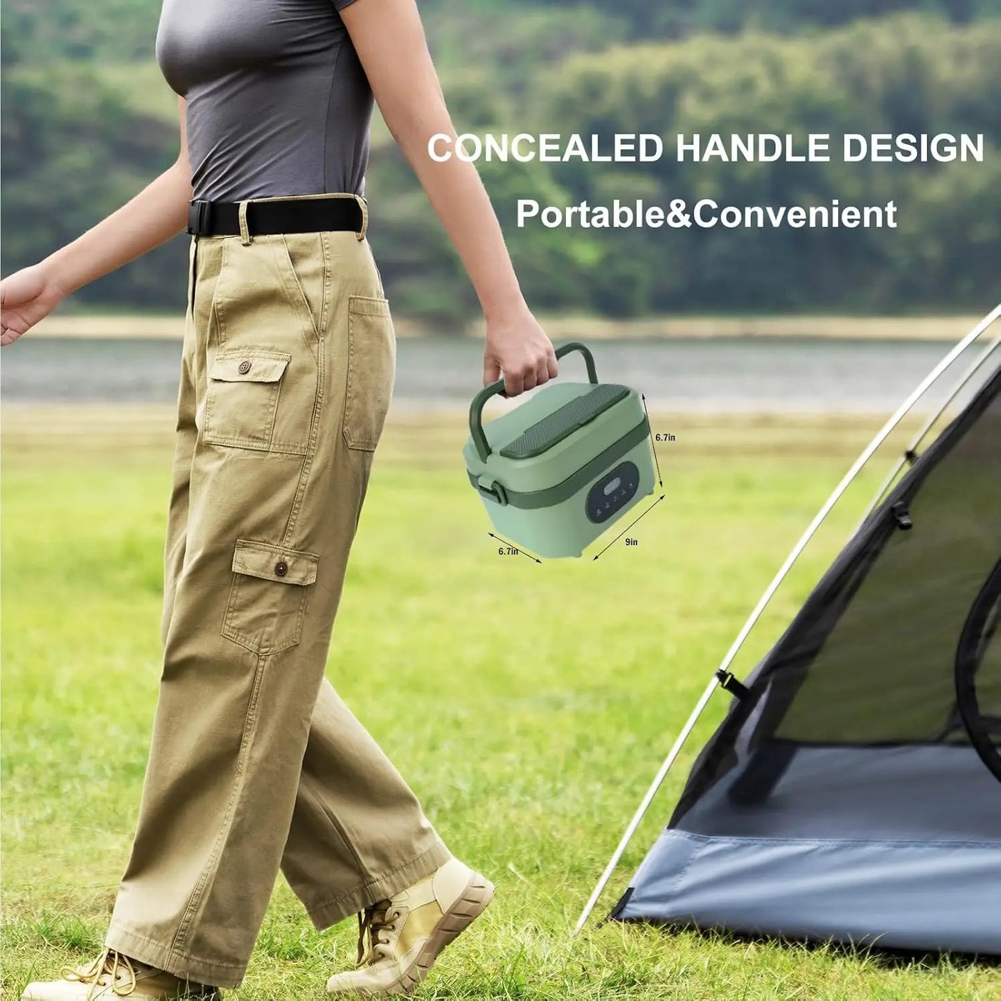 Cordless Electric Lunch Box with 18000mAh Battery, Self-Heating for Office Travel Outdoors, 1.5L Stainless Steel Container