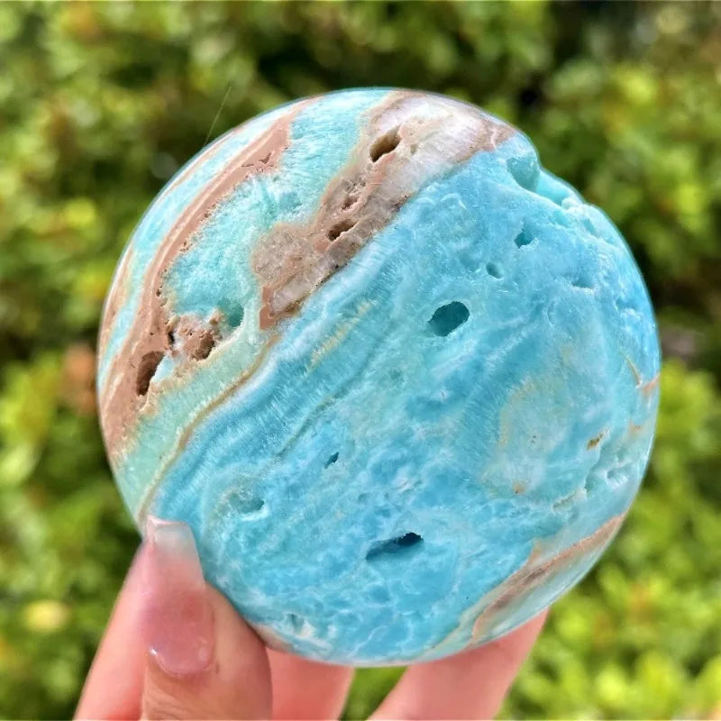 CrystalHola Hemimorphite Sphere Bohemian Ocean Gem Home Decor