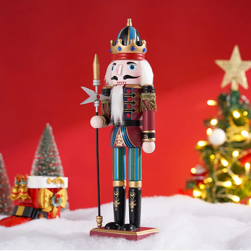 Wooden Nutcracker Soldier Puppet Handicraft Statue Christmas Decor