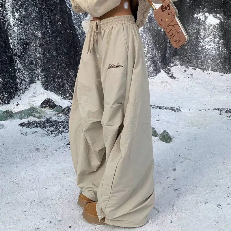 Winter Thick Fleece Pants For Women High Waist Baggy Trousers