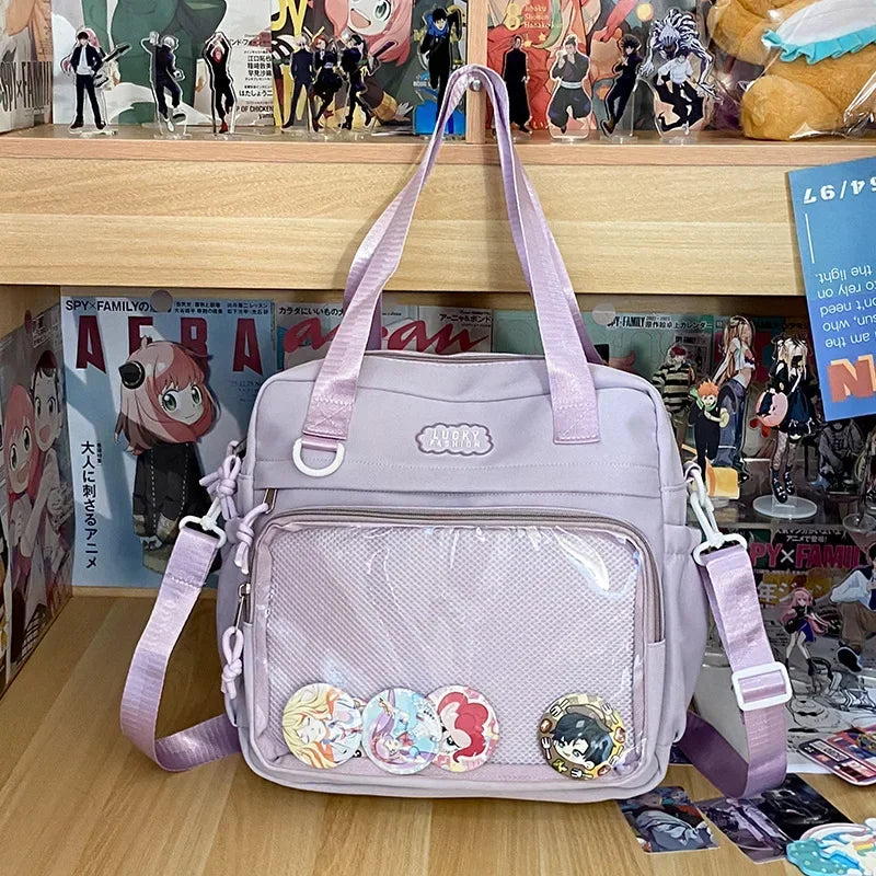 NONECN Japanese Preppy Ita Bag Crossbody Nylon Backpack