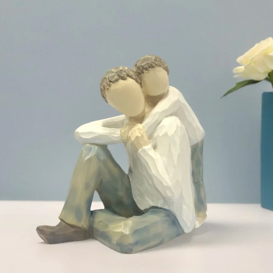 Father And Son Resin Figurine For Home Decor And Gift