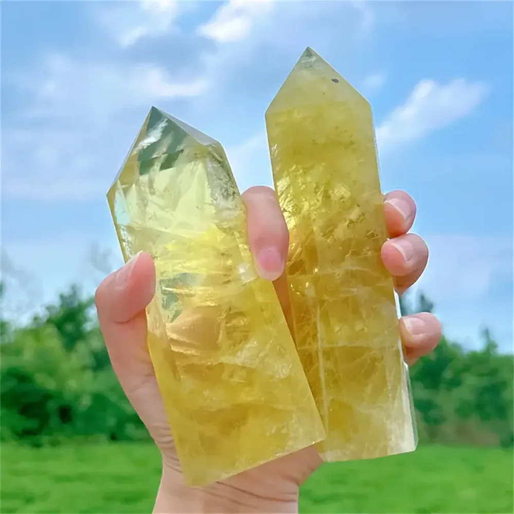 Natural Quartz Crystal Column for Home Decor Pyramid