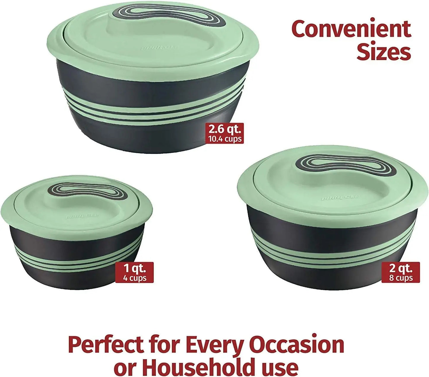 3-Piece Insulated Casserole Dish Set with Lid, Stainless Steel Hot Pot Food Warmer for Soups and Salads - Perfect Holiday Gift