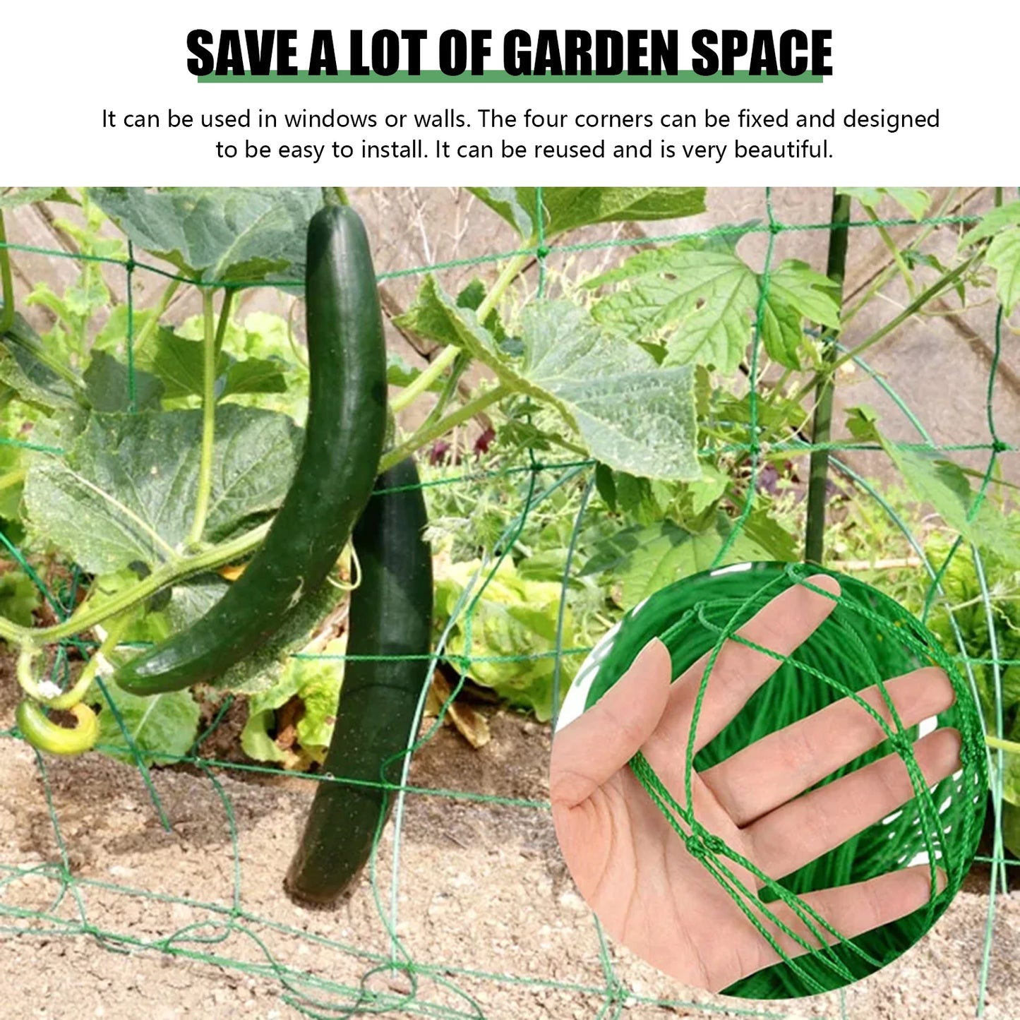 Garden Plants Trellis Netting Fine Mesh All-Weather Trellis Netting Mesh for Vegetable Plants Fruits Flowers Crops MIAO-US