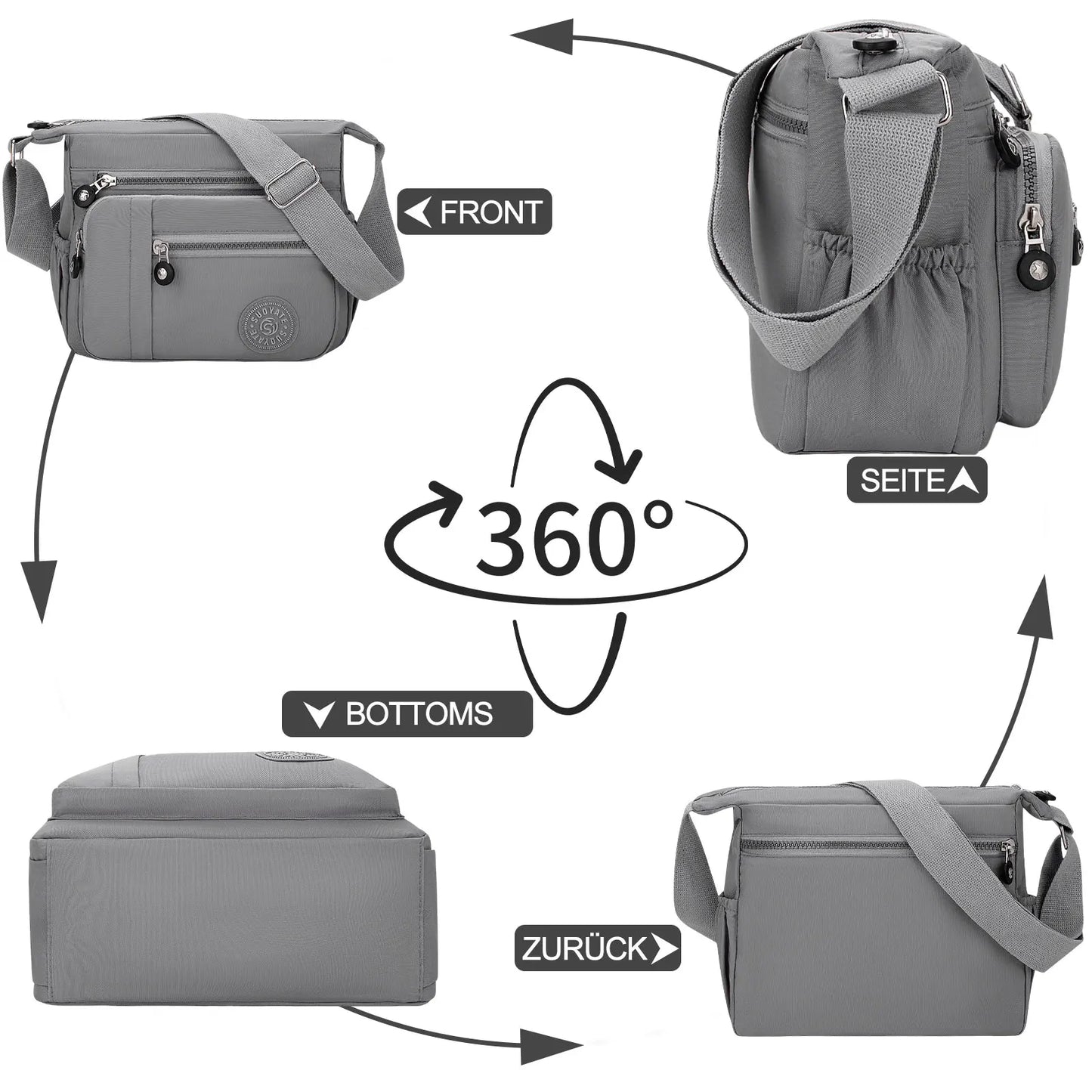 Nylon Waterproof Women's Crossbody Messenger Bag