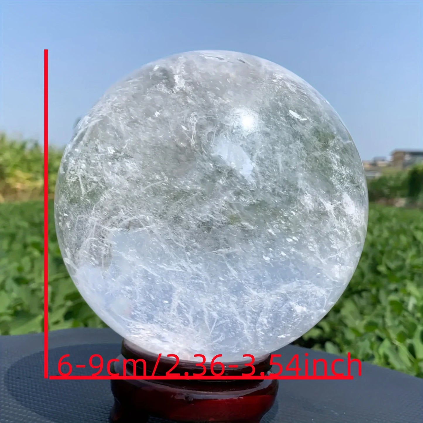 CrystalHola Clear Quartz Sphere Polished Crystal Ball Home Decor Gift