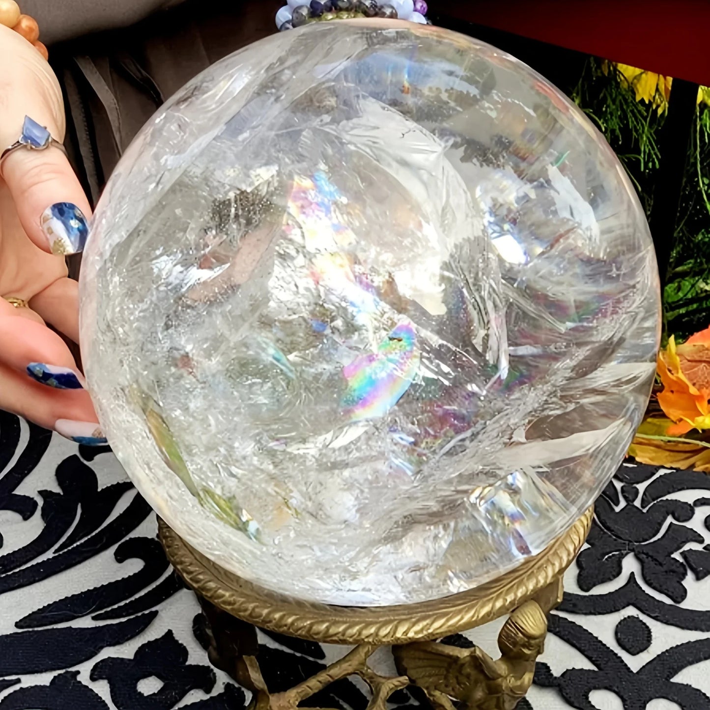 CrystalHola Clear Quartz Sphere Polished Crystal Ball Home Decor Gift