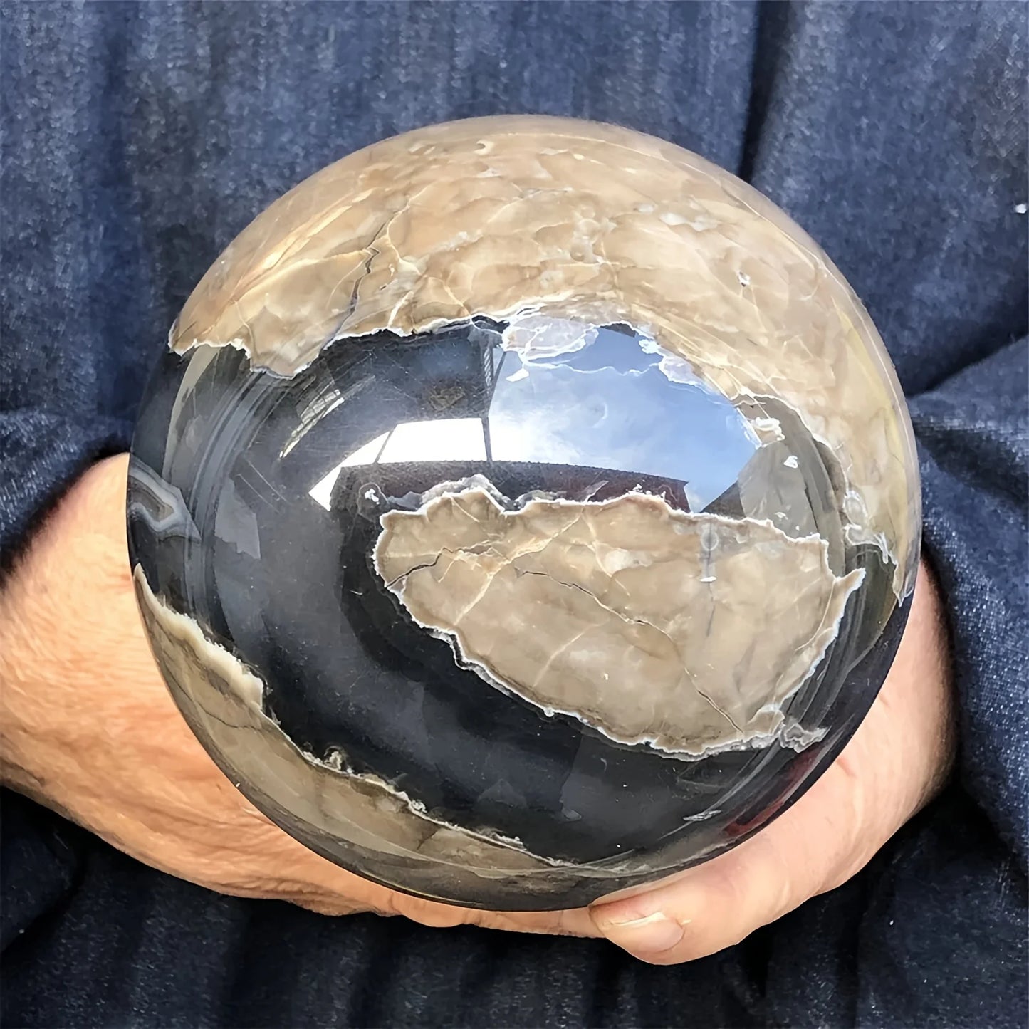 CrystalHola UV Reactive Volcanic Agate Sphere Crystal Ball Ornament