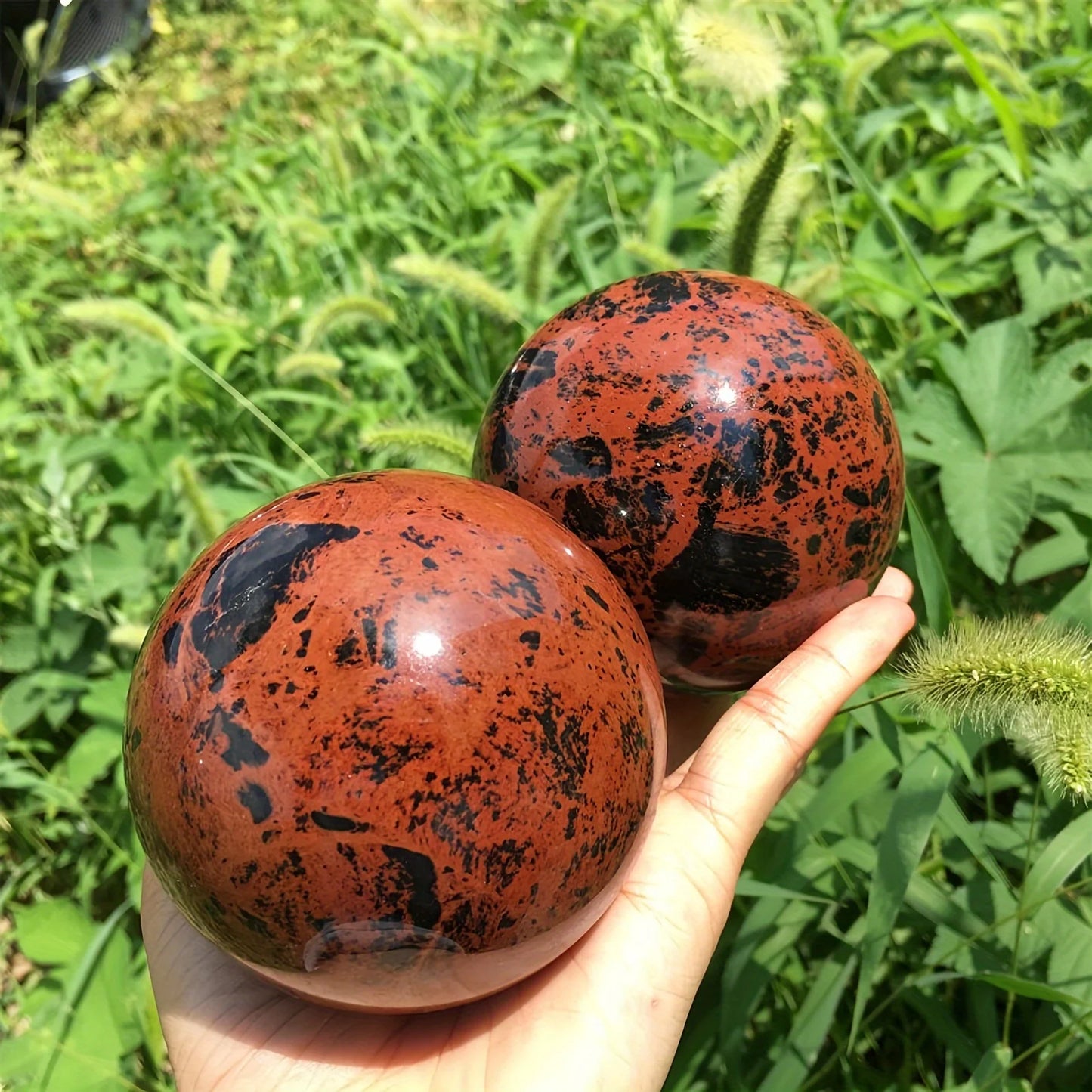 CrystalHola Obsidian Sphere Polished Crystal Display Piece