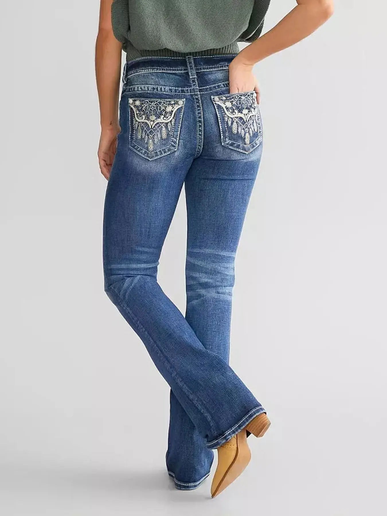 Bell Bottom Jeans Women Flared Retro Trendy Pants Curve Hugging Slim fit Stretchy Streetwear Bottoms