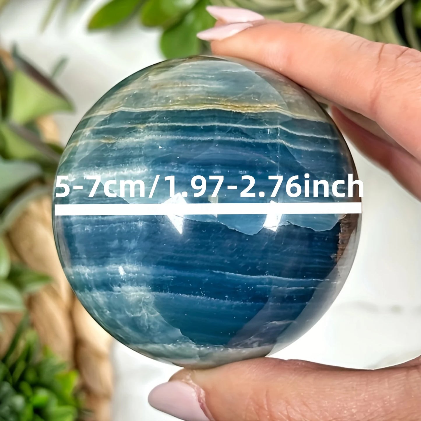 CrystalHola Blue Onyx Sphere Home Decor Elegant Gift