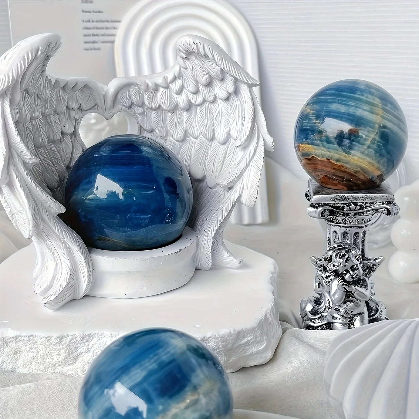 CrystalHola Blue Onyx Sphere Home Decor Elegant Gift
