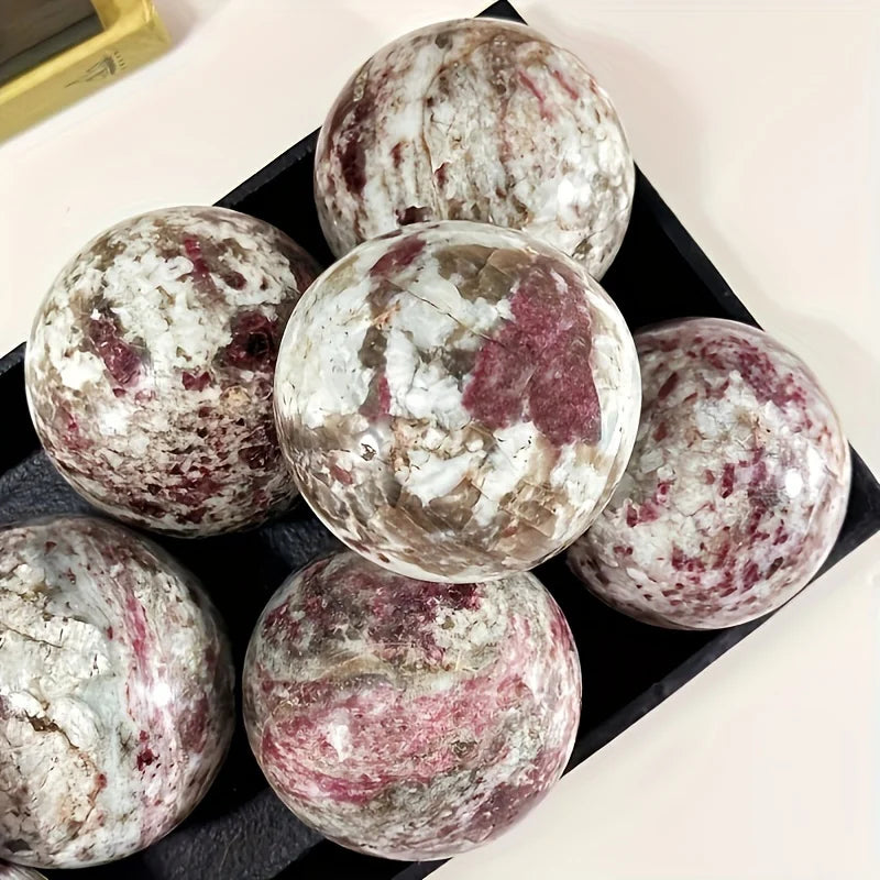 CrystalHola Plum Blossom Tourmaline Ball Crystal Gift