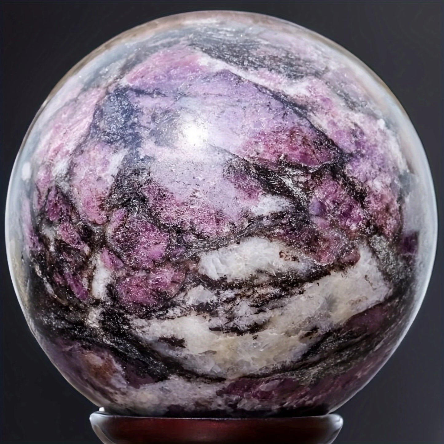 CrystalHola Plum Blossom Tourmaline Ball Crystal Gift