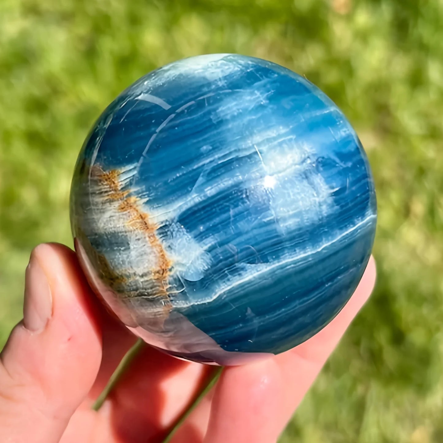 CrystalHola Blue Onyx Sphere Home Decor Elegant Gift