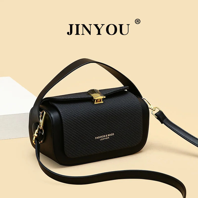 Women Trendy Square PU Leather Shoulder Bag With Detachable Strap