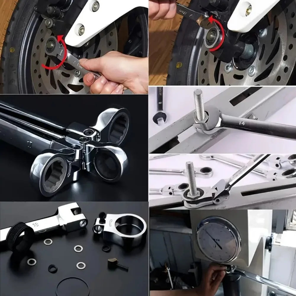 Flexible Ratcheting Wrench Set Metric Hand Tools For Car Repair