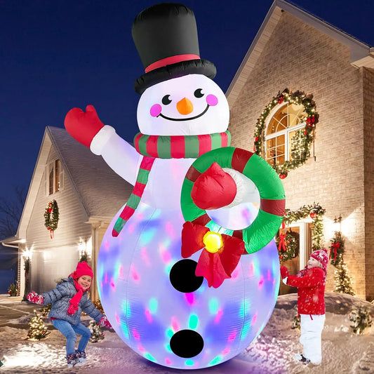 Snowman Inflatable With LED Lights Outdoor Windproof Christmas Decor