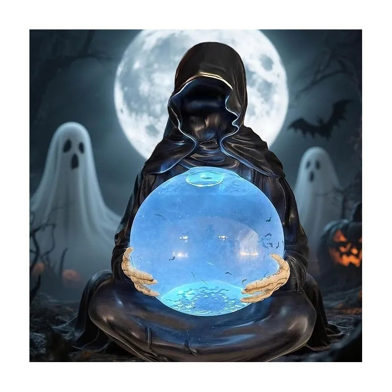 None Grim Reaper Water Globe LED Light Halloween Decor