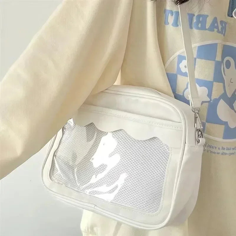 Harajuku Ita Bag For Women Japanese PU Transparent Pocket Crossbody