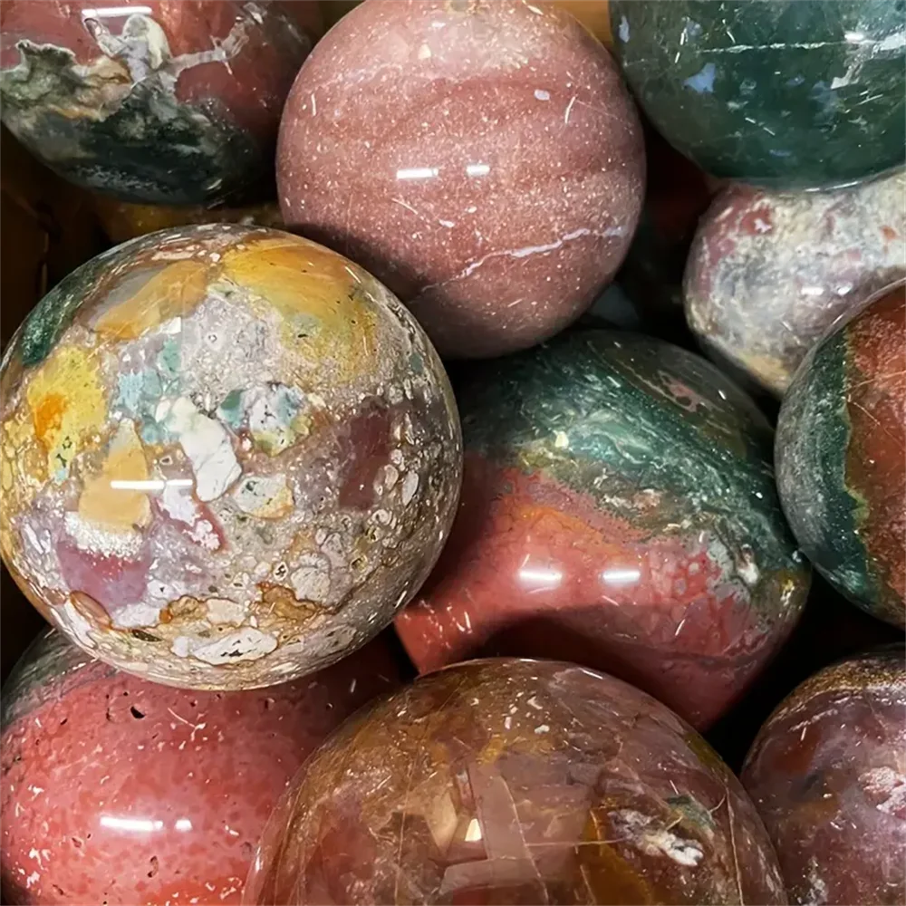 CrystalHola Ocean Jasper Sphere Crystal Ball For Home Decoration