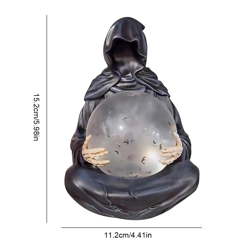 None Grim Reaper Water Globe LED Light Halloween Decor