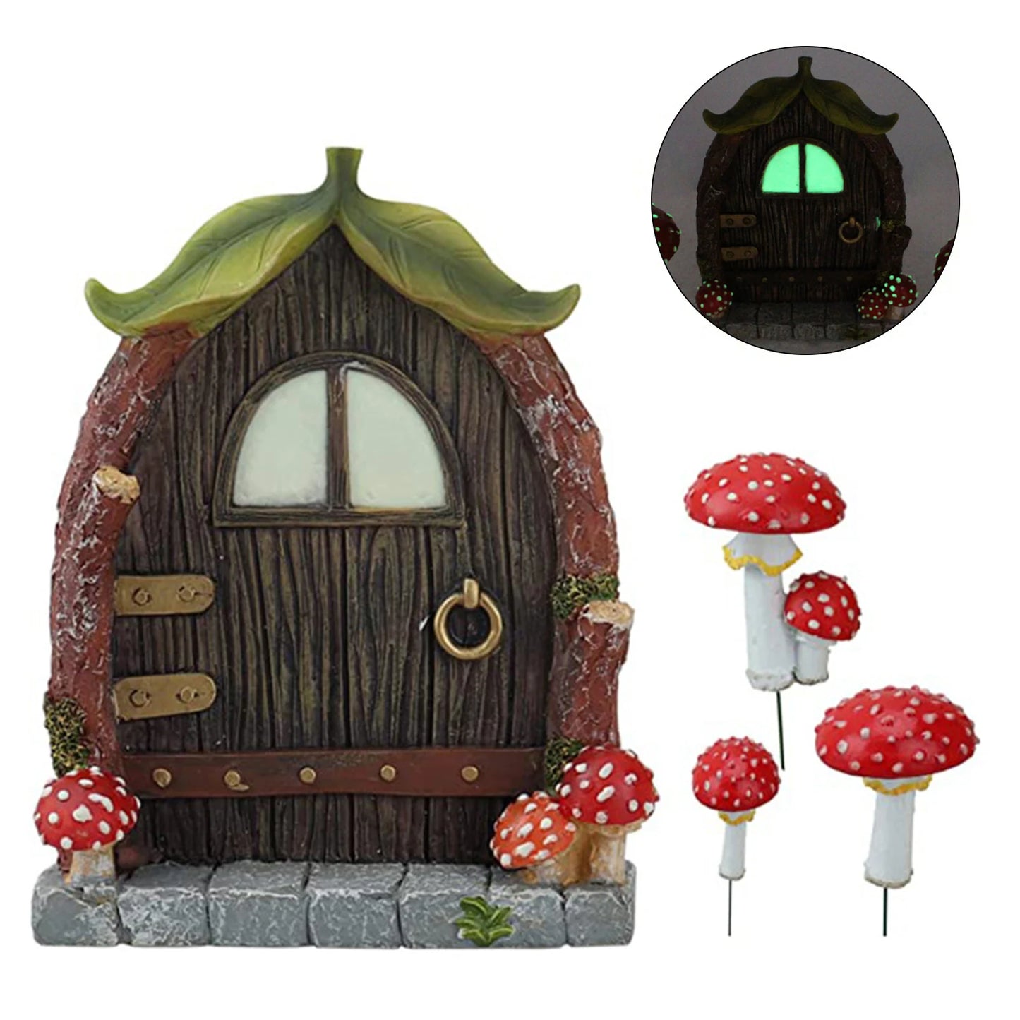 Shunmaii Fairy Garden Door Window Statue Resin Elf