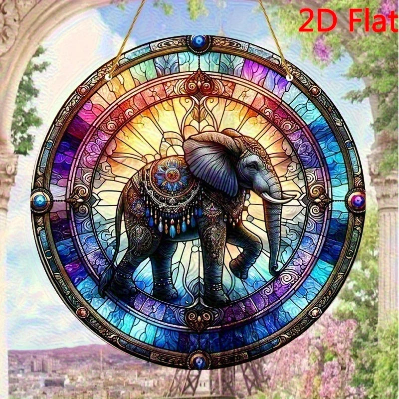 Elephant Suncatcher 2D Acrylic Window Hanging for Home Decor