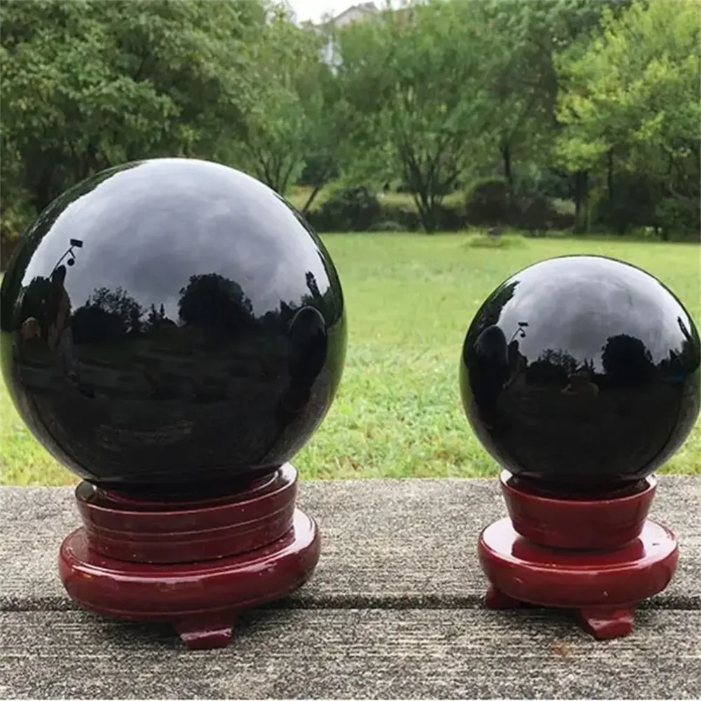 CrystalHola Natural Obsidian Spherical Crystal Ball For Meditation