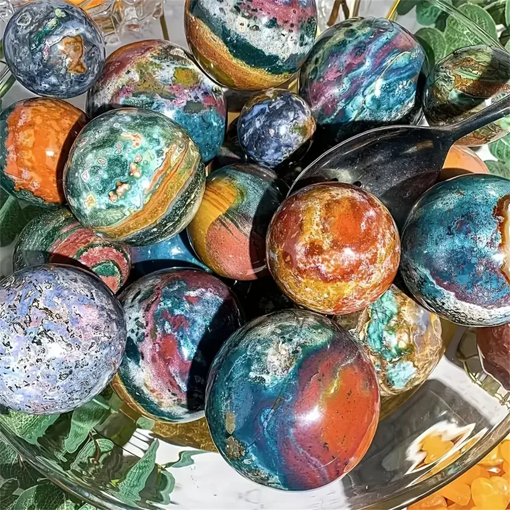 CrystalHola Ocean Jasper Sphere Crystal Ball For Home Decoration