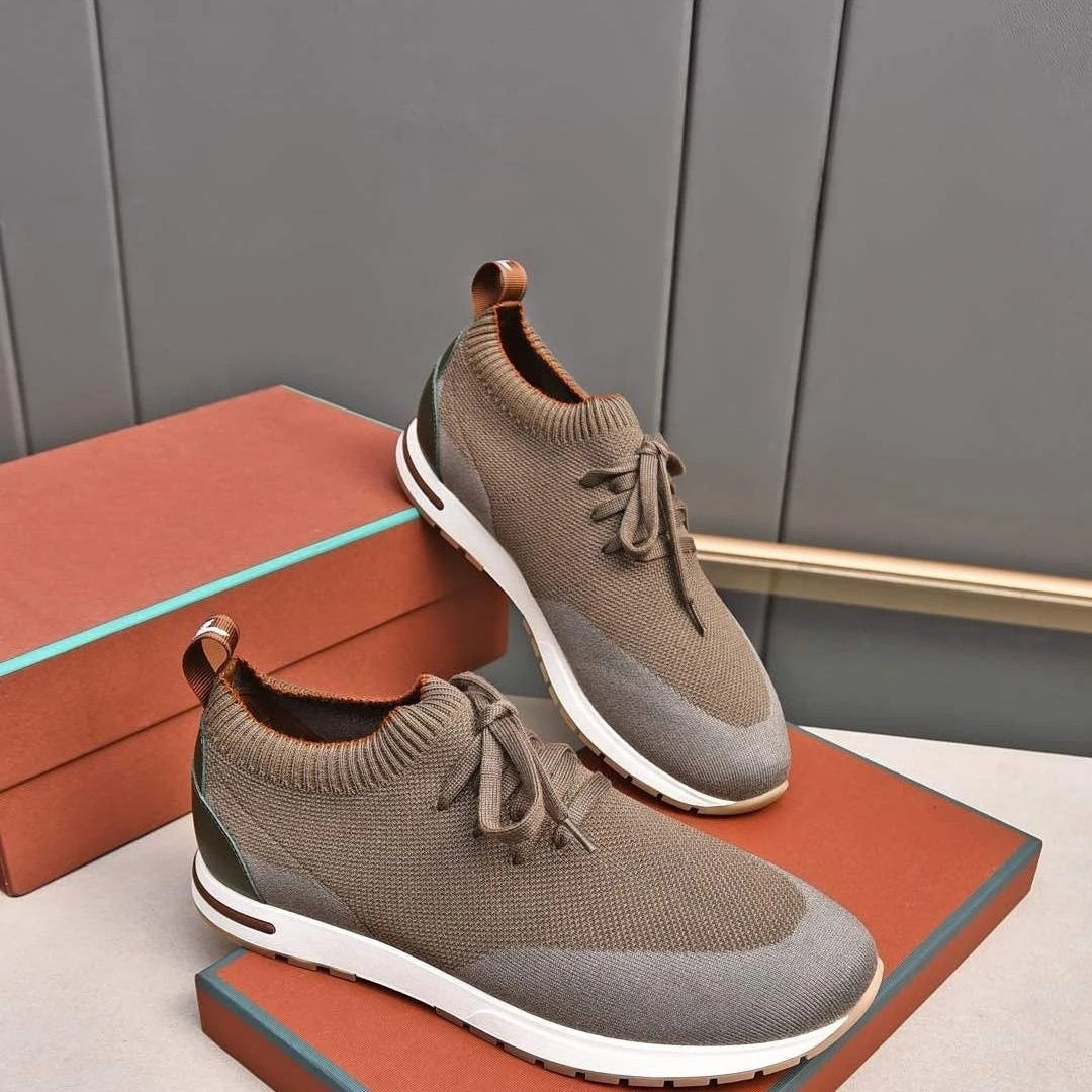None Men's Sneakers Stitched Upper Lightweight Slip On Casual Shoes