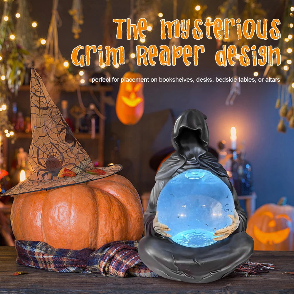None Grim Reaper Water Globe LED Light Halloween Decor