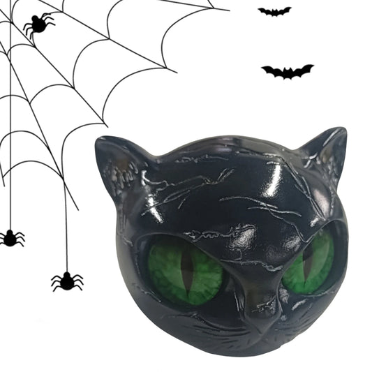 MOJOYCE Luxury Black Cat Stone Sculpture for Home Decor