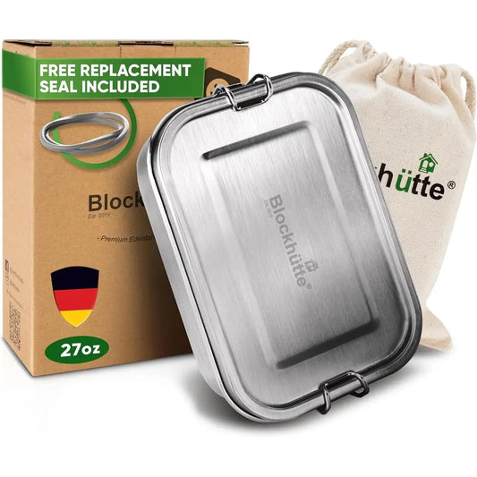 27oz Stainless Steel Lunch Box with 3 Compartments, Leak-Proof Containers, Eco-Friendly Meal Storage Solution