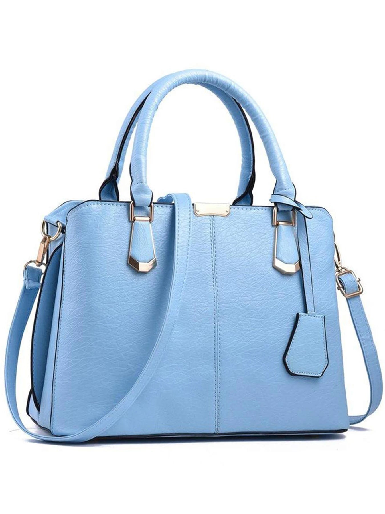 Women PU Leather Handbag Satchel Tote With Adjustable Handle