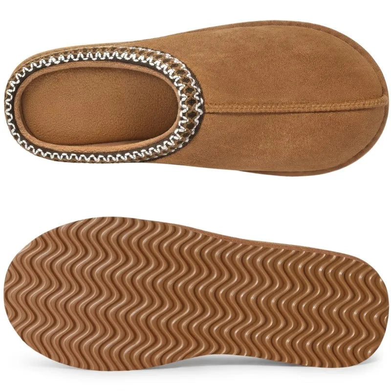 Eyriphy Size 36-37 to 48-49 Women's New Genuine Suede Slippers Winter Slip On Memory Foam Furry Shoes Comfortable Home Slippers