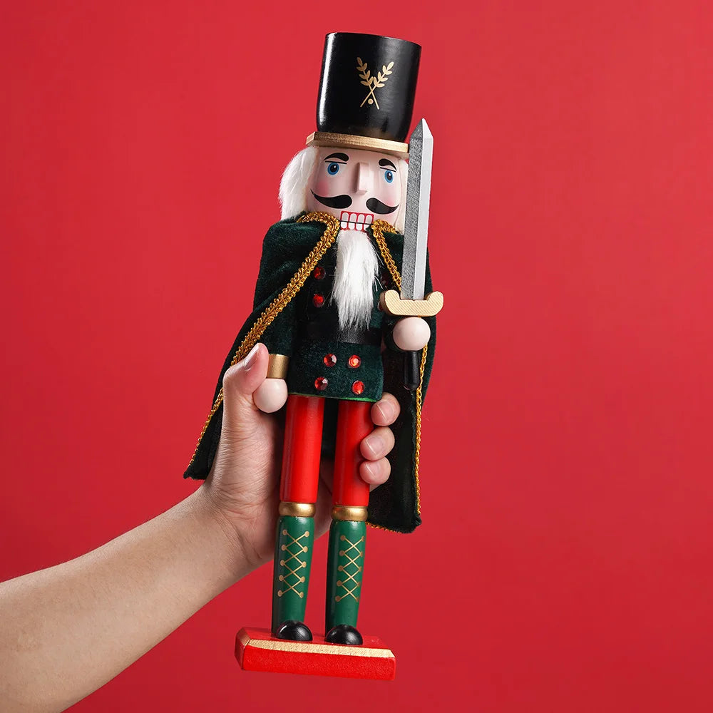 Majestic Nutcracker King Soldier Wood Ornament for Christmas Decor