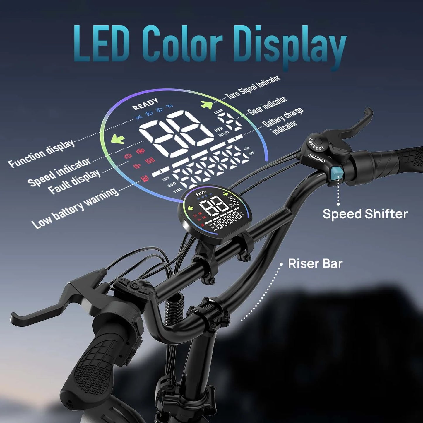 URLIFE T5 1500W E-Bike Removable Battery Fat Tire Mountain Bike