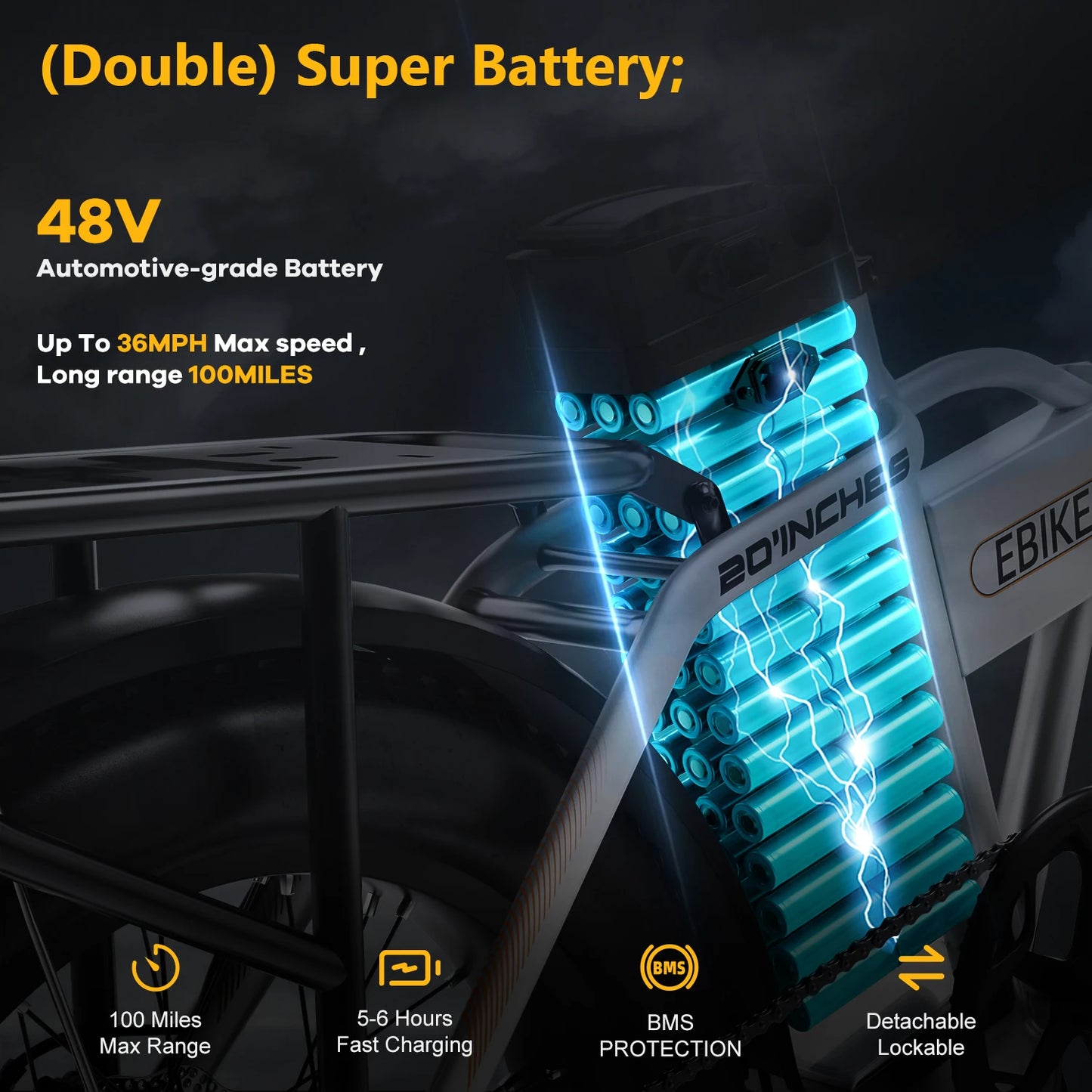 CYBERVELO MARS700 Folding Electric Bike 1000W Removable Battery