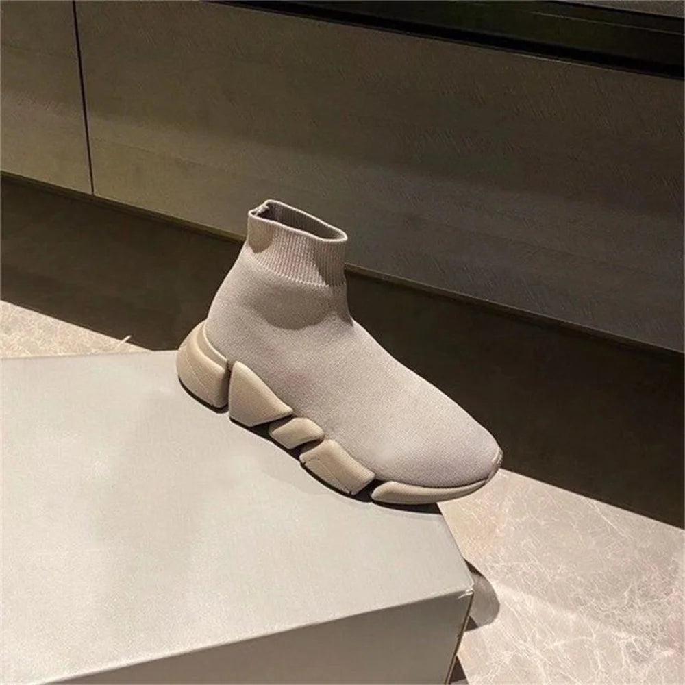 High Top Breathable Sock Sneakers Platform For Men And Women