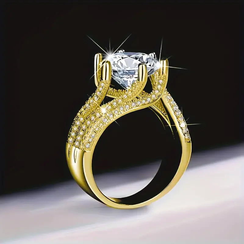 Moissanite S925 Ring 18K Gold Plated Jewelry For Women