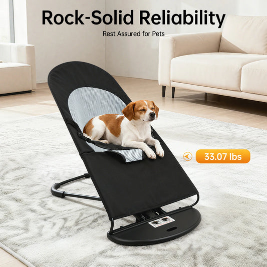 Pet Rocker Bed Folding Rocking Chair With Adjustable Height