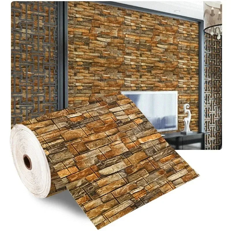 3D Self Adhesive Brick Wall Stickers Waterproof Decor Living Room