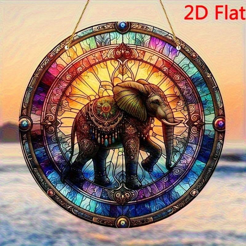 Elephant Suncatcher 2D Acrylic Window Hanging for Home Decor